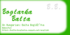 boglarka balta business card